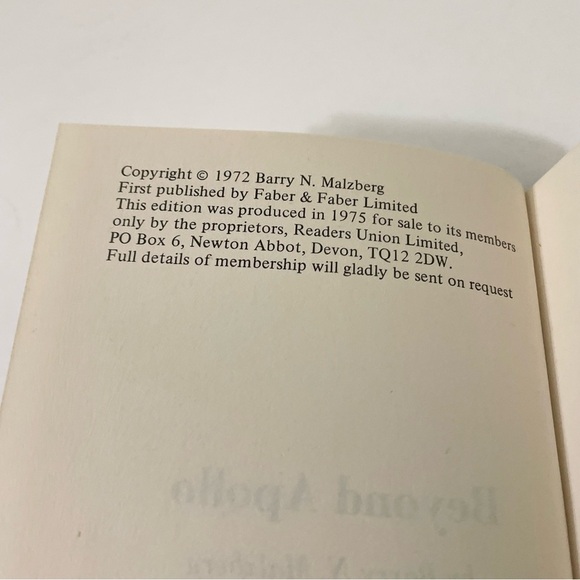 Vintage Beyond Apollo by Barry Malzberg Hardcover Book - Picture 7 of 12